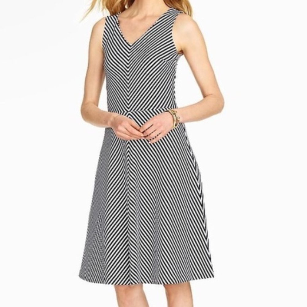 Talbots Edie Fit and Flare Striped Dress Size